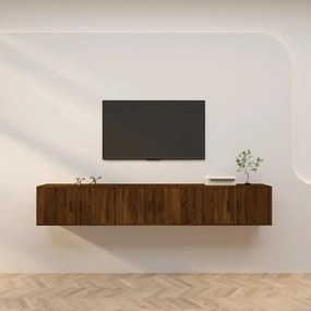 vidaXL Móveis de TV de parede 3 pcs 80x34,5x40 cm carvalho castanho