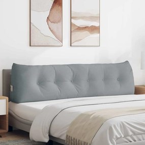 vidaXL Travesseiro para Costas Cinzento-claro 180 x 24 x 50 cm tecido