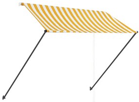 Toldo retrátil com LED 250x150 cm amarelo e branco