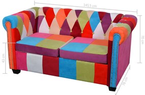 2 pcs conjunto de sofás chesterfield em tecido