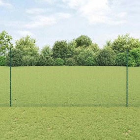 Cerca de arame soldado com 11 postagens em U Verde 1,5x25 m de aço