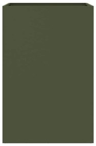 Vaso/floreira 52x48x75 cm aço verde azeitona