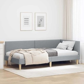 vidaXL Estrutura de Cama de Canto Cinzento-claro 80 cm x 200 cm