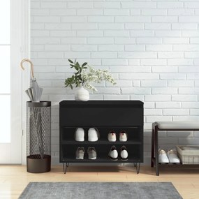 vidaXL Sapateira 70x36x60 cm derivados de madeira preto