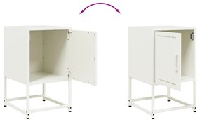 Mesa de cabeceira 36x39x60,5 cm aço branco