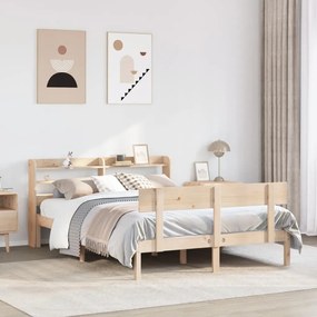vidaXL Cama sem colchão 135x190 cm madeira de pinho maciça