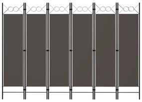 vidaXL Divisória/biombo com 6 painéis 240x180 cm antracite