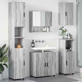 vidaXL Conjunto de Móveis para Banheiro 5 pcs Sonoma cinzento