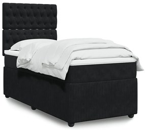 vidaXL Cama com molas/colchão 80x200 cm veludo preto