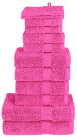 12pcs Conjunto toalhas banho premium SOLUND 600 gsm rosa