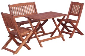 vidaXL Conjunto jantar ext. infantil 4 pcs madeira de eucalipto maciça