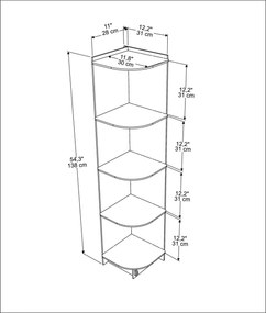 Estante Liva – Carvalho – 28 cm x 138 cm x 30 cm
