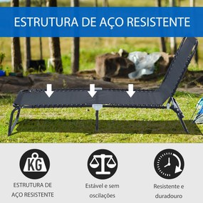 Espreguiçadeira Dobrável e Ajustável em 4 Posições Espreguiçadeira Rec