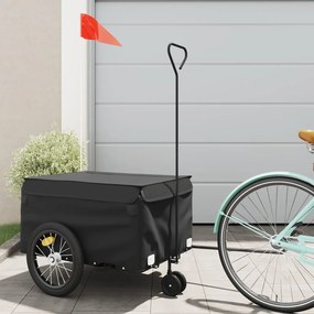 vidaXL Reboque para bicicleta 45 kg ferro preto