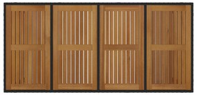 Conjunto de Jantar de Jardim vidaXL de 7 Peças em Rattan Preto
