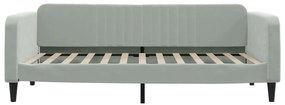 Sofá-cama com gavetão 100x200 cm veludo cinzento-claro