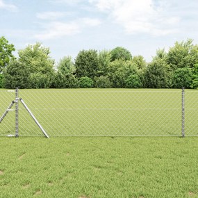 vidaXL Cerca de Cadeia 0.6x10 m Aço Galvanizado