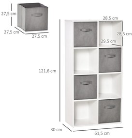 Estante Lelu com 8 Cubos - Design Nórdico