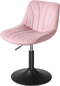 Banco para toucador com altura ajustavel 46,5 x 43 x (65,5-77,5) em veludo Rosa
