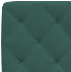 Estrutura de cama sem colchão 140x200 cm veludo verde-escuro