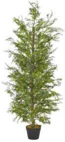 280176 vidaXL Planta cipreste artificial com vaso 150 cm verde