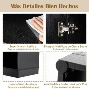 Armário de Cozinha para despensa 166 cm de altura e suporte para micro-ondas com portas e prateleiras Preto