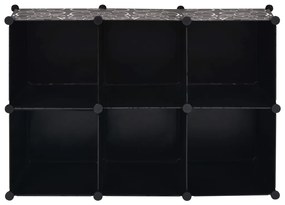 Cubos de arrumação com 6 compartimentos preto