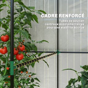 Estufa de jardim em PE 200 x 140 x 200 cm, estufa de varanda, lona reforçada de 135 g/m², estrutura em aço, porta com fecho de correr, branca