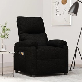 vidaXL Poltrona de massagens elevatória tecido preto