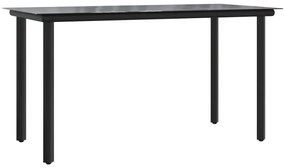 9 pcs conjunto de jantar p/ jardim c/ almofadões vime PE preto