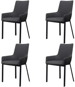 vidaXL Cadeiras de jantar 4 pcs tecido cinzento-escuro