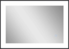 HOMCOM Espelho de Casa de Banho com LED 70x50 cm Iluminação Ajustável Função Anti-Embaciamento Função Memória Preto | Aosom Portugal