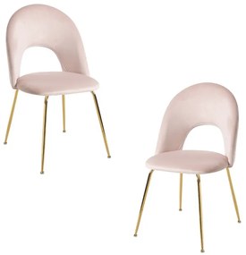 Pack 2 Cadeiras Dawa Gold Veludo - Rosa