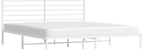 Estrutura de cama com cabeceira 193x203 cm metal branco