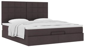 Estrutura de cama otomana com colchão 180x200cm castanho escuro