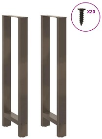 Pés de mesa de bar em aço natural, 2 peças, 40x (110-111) cm, aço