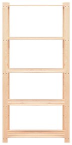 Unidade arrumação 5 prateleiras 80x38x170 cm pinho 250 kg