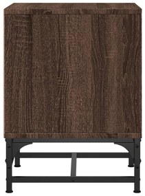 Mesa de cabeceira c/ porta vidro 35x37x50 cm carvalho castanho