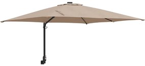 Guarda-sol de Jardim Montado na Parede Taupe 247 cm