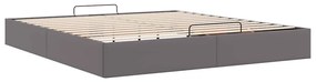 Estrutura de cama otomana sem colchão 160x200 cm cinzento