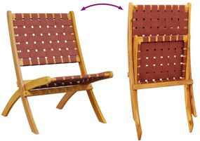 Cadeiras de jardim dobráveis 2pcs acácia maciça/tecido vermelho
