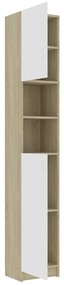 Armário Alto Loony de 190cm - Branco/Carvalho - Design Moderno