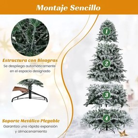 Árvore de Natal artificial de 240 cm com (DECORAÇÕES NÃO INCLUIDAS) pré-iluminada com 460 luzes LED brancas quentes Pontas dos ramos Verde e Branco