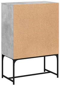 Armário de apoio c/ portas de vidro 69x37x100 cm cinza cimento