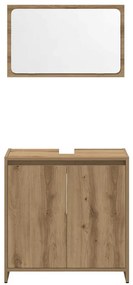 4 pcs móveis de casa de banho deriv. madeira carvalho artisiano
