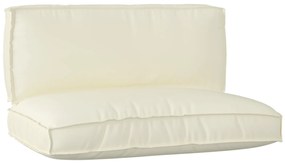 vidaXL Conjunto de Almofadas para Palete 2 pcs Creme 120 x 80 x 12 cm
