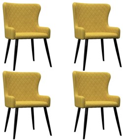 vidaXL Cadeiras de jantar 4 pcs veludo amarelo