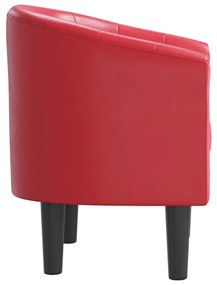 Poltrona couro artificial vermelho