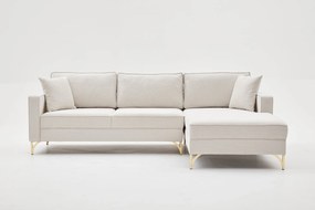Sofá de Canto Berlin – Creme Dourado – 258x83x181 cm