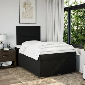 Cama boxspring com colchão 120x190 cm tecido preto